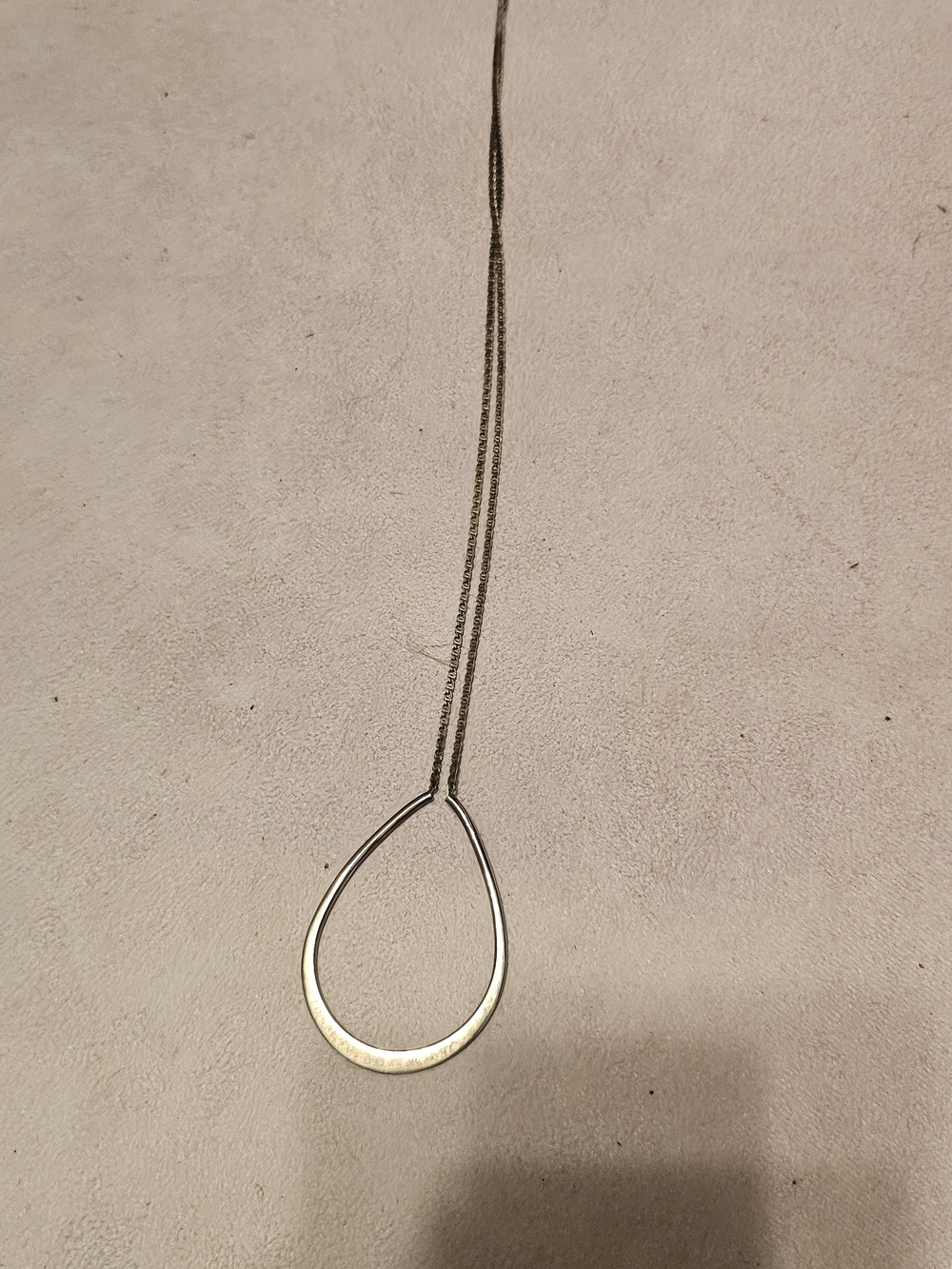 Tiffany & Co. Silver Open Teardrop Pendant Necklace